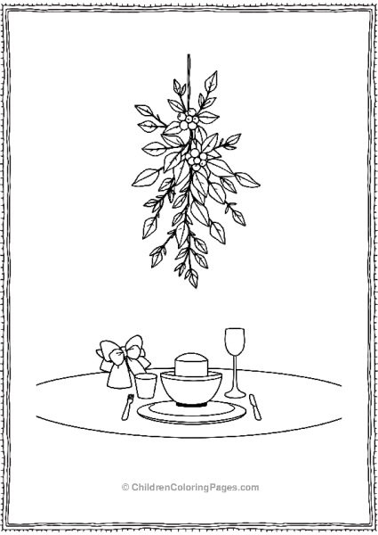 Mistletoe Above A Festive Table Free PDF Printable