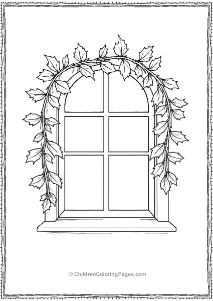 Mistletoe Garland Framing A Window Free PDF Printable