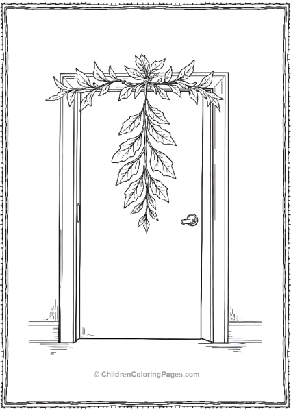 Mistletoe Hanging In A Doorway Free PDF Printable