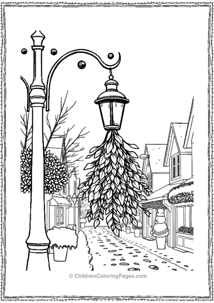 Mistletoe Hanging On A Lamp Post Free PDF Printable