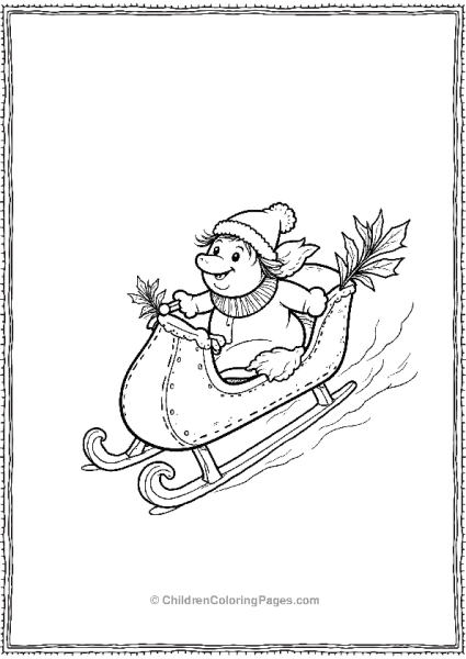 Mistletoe Hanging On A Sled As Its Sliding Down Free PDF Printable