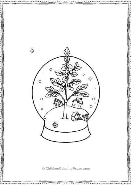 Mistletoe Growing Out Of A Snow Globe Free PDF Printable