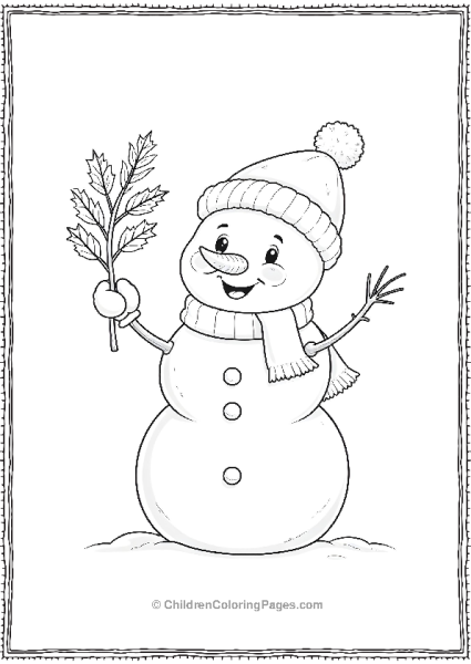 Mistletoe In Hands Of A Snowman Free PDF Printable