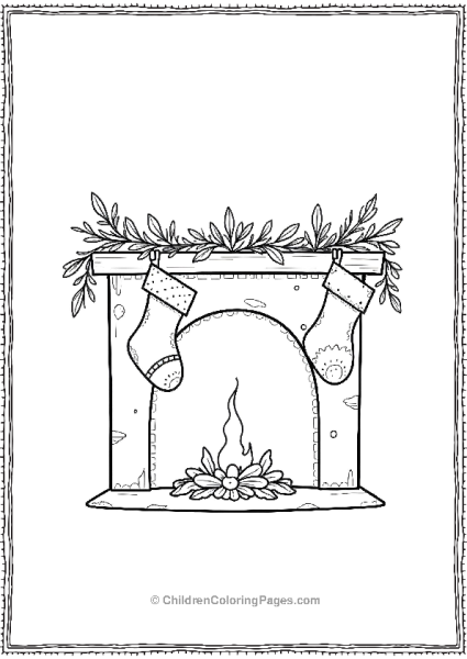 Mistletoe Over A Fireplace Free PDF Printable