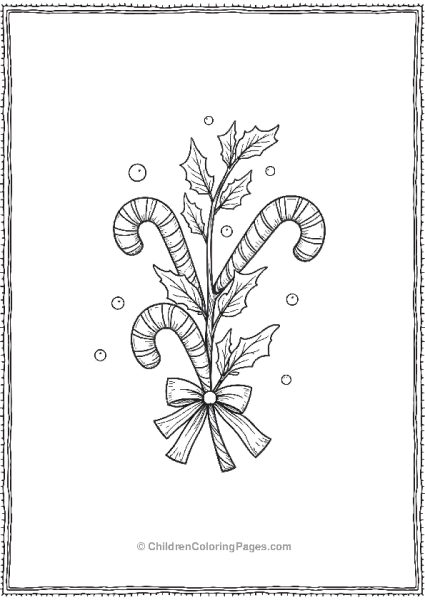 Mistletoe Surrounded By Playful Candy Canes Free PDF Printable