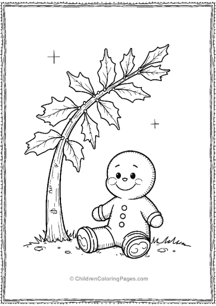 Mistletoe With A Gingerbread Man Free PDF Printable