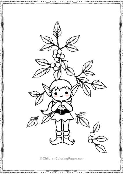 Mistletoe With A Little Elf Free PDF Printable