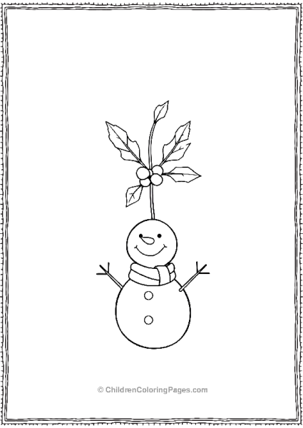 Mistletoe With A Smiling Snowman Free PDF Printable