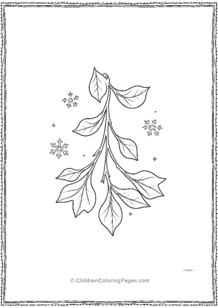 Mistletoe With Tiny Snowflakes Free PDF Printable