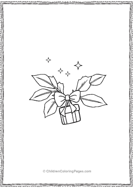 Mistletoe Holding A Tiny Gift Free PDF Printable