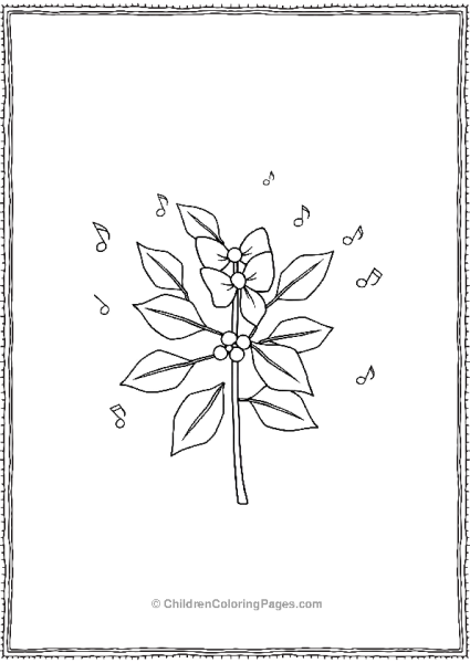 Mistletoe With Musical Notes Free PDF Printable