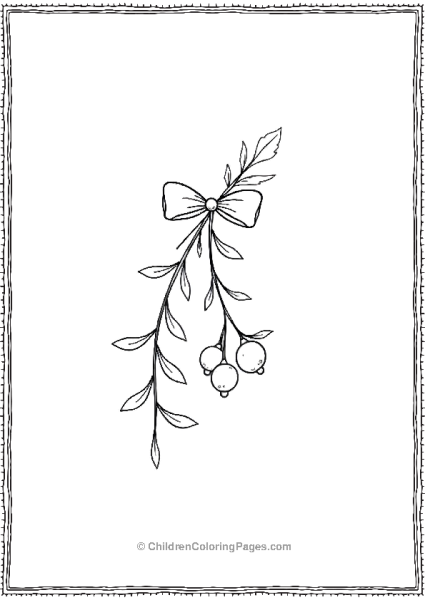 Mistletoe With Simple Bow Free PDF Printable