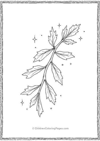 Mistletoe With Small Twinkling Stars Free PDF Printable