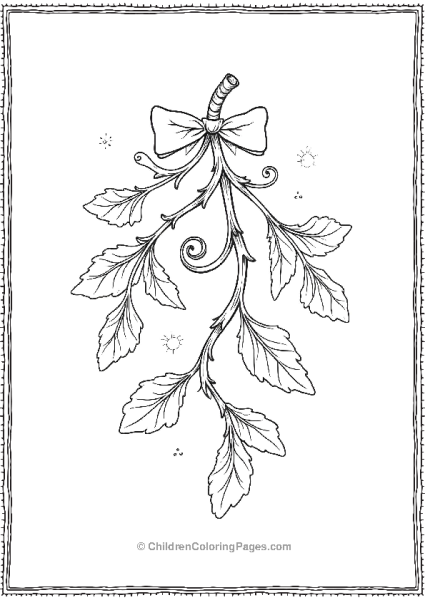 Mistletoe With Swirly Vines Free PDF Printable