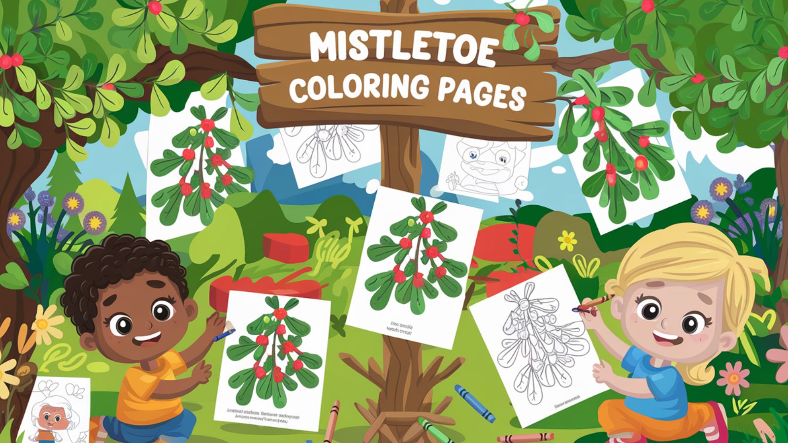 Mistletoe Coloring Pages – Download Free PDFs For Kids 🌿