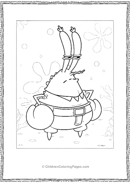 Mr Krabs Staring A Customers Money Free PDF Printable