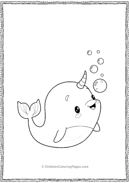 Narwhal Blowing Bubbles Free PDF Printable