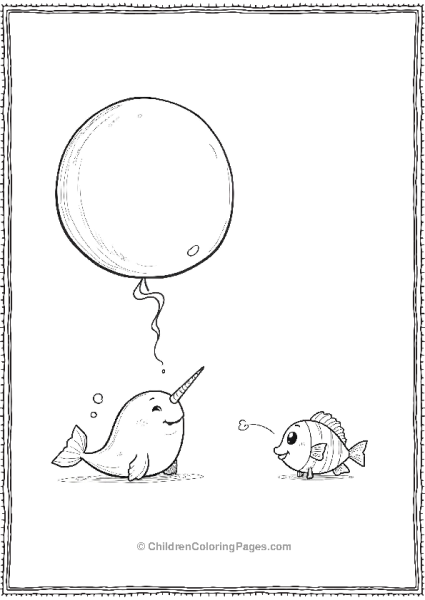 Narwhal Blowing Giant Bubbles Free PDF Printable