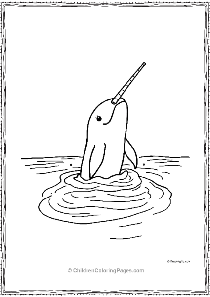 Narwhal Breaching The Water Surface Free PDF Printable