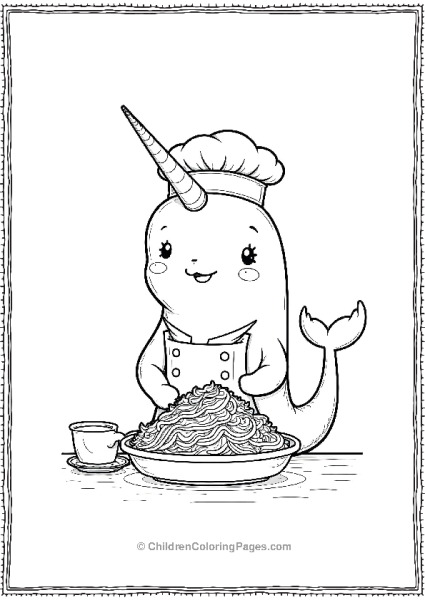 Narwhal Dressed As A Chef Free PDF Printable