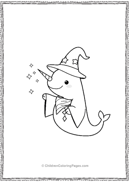 Narwhal Dressed As A Wizard Free PDF Printable