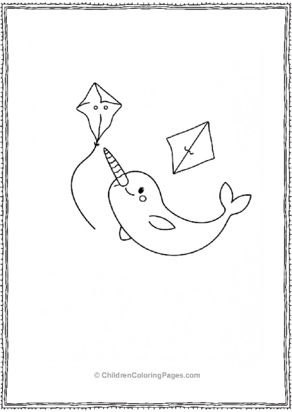 Narwhal Flying A Kite Free PDF Printable