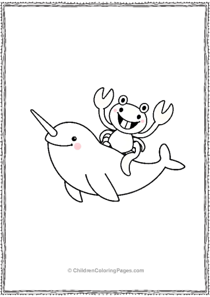 Narwhal Giving A Ride To Crab Free PDF Printable