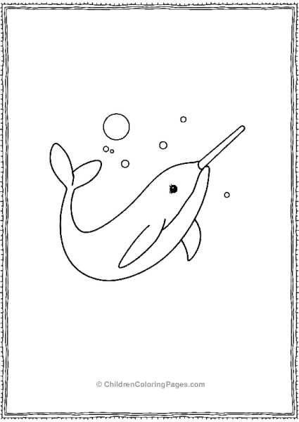 Narwhal Gracefully Diving In Sea Free PDF Printable