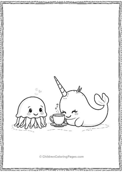 Narwhal Having Tea Party Free PDF Printable