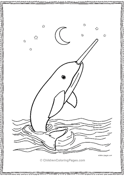 Narwhal In A Midnight Sea Cave Free PDF Printable