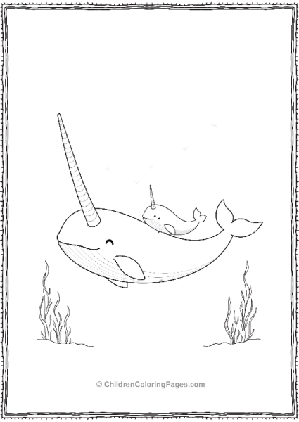 Narwhal Mother And Baby Free PDF Printable