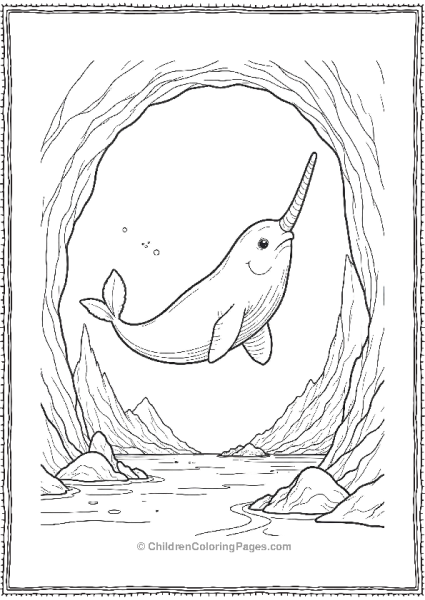 Narwhal Navigating Through Water Free PDF Printable