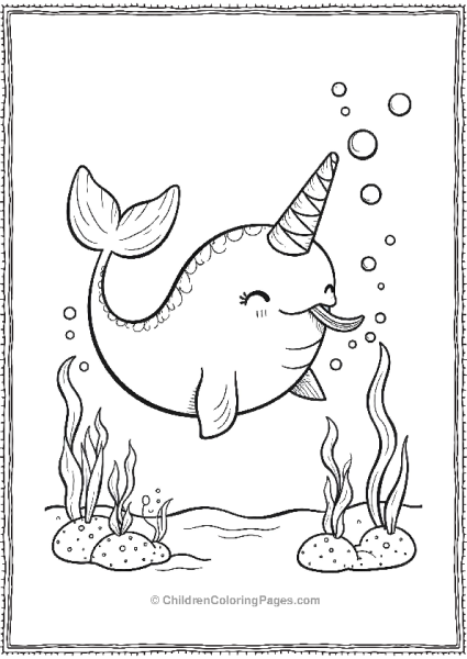 Narwhal Painting Underwater Free PDF Printable