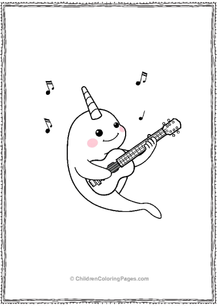 Narwhal Playing A Guitar Free PDF Printable