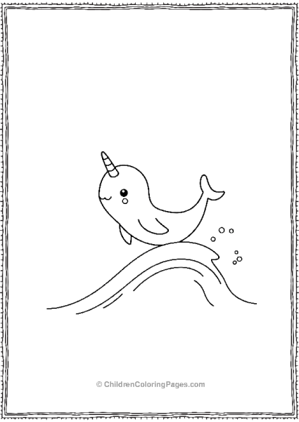 Narwhal Riding A Wave Free PDF Printable