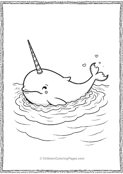 Narwhal Swimming Peacefully Free PDF Printable