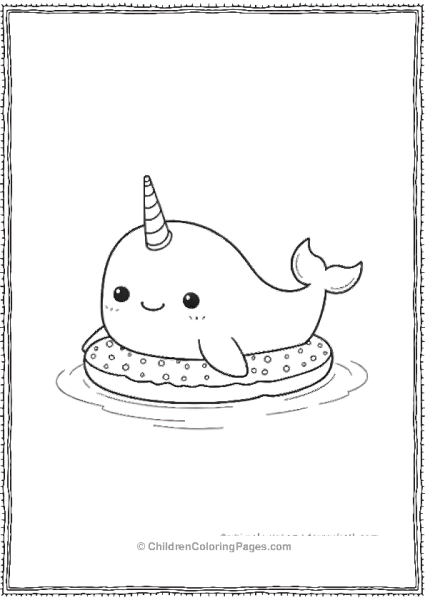 Narwhal With A Donut Spongie Free PDF Printable