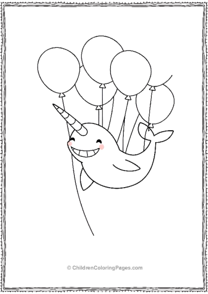 Narwhal With Big Grin Free PDF Printable