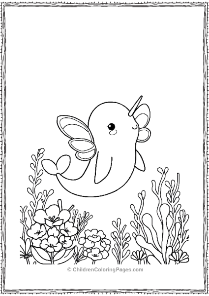 Narwhal With Butterfly Wings Free PDF Printable