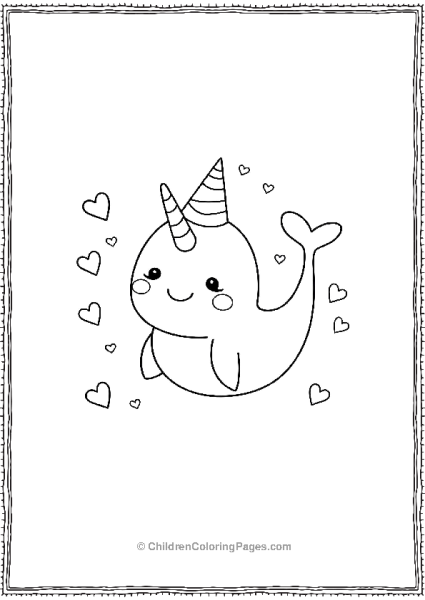 Narwhal With Cute Smile Free PDF Printable