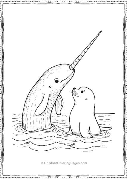 Narwhal With Sea Otter Free PDF Printable