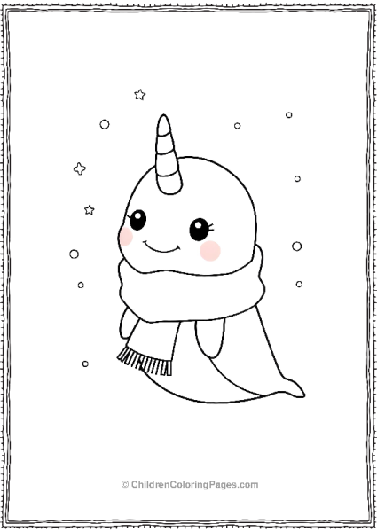 Narwhal Wrapped In A Scarf Free PDF Printable