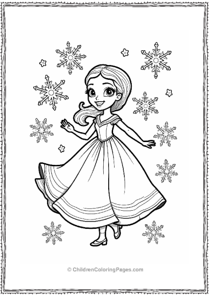 Nutcracker Clara Surrounded By Snowflakes Free PDF Printable