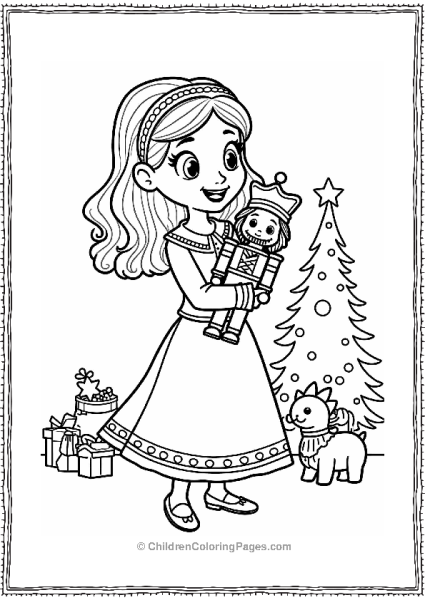 Nutcracker Clara With Her Nutcracker Doll Free PDF Printable