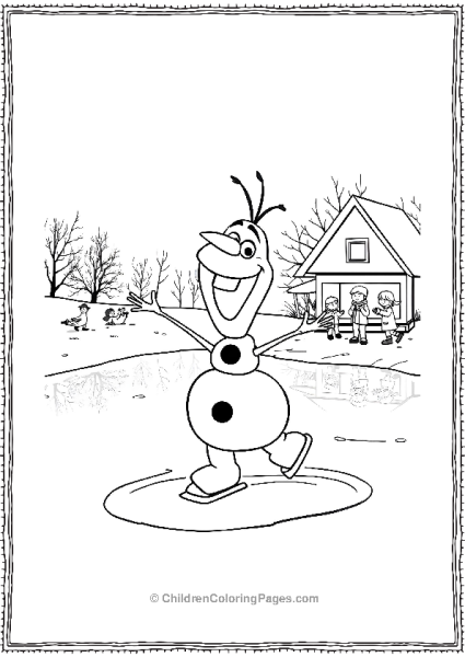 Olaf Skating On A Frozen Lake Free PDF Printable