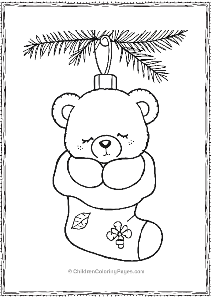 Ornament With A Sleepy Bear Free PDF Printable