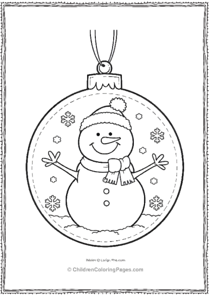 Ornament With A Smiling Snowman Free PDF Printable