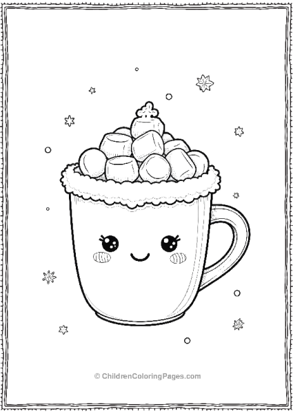 Ornament With Festive Cup Of Hot Choclate Free PDF Printable