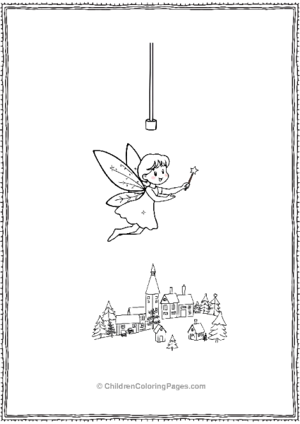 Ornament With Flying Fairy Free PDF Printable