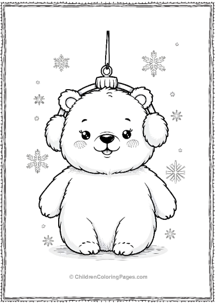 Ornament With Happy Polar Bear Free PDF Printable